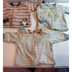 Gerber Carter's Baby Sleepers Pajamas 0-3 Months Striped Dog Print Footies Set 3